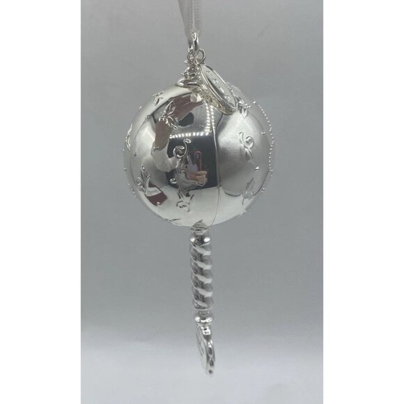 REED & BARTON Ornament Silver Plated 2019 Babys First Christmas Rattle Holiday - Picture 3 of 16